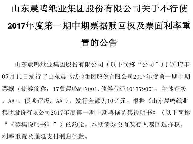 晨鸣纸业债务逾期，积极应对，妥善处置